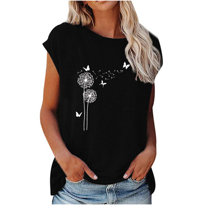 2022 Summer Round Neck Loose Print Fashion T Shirt Tops上衣