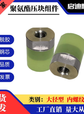 WIW01聚氨酯防撞压块大径不锈钢内外螺纹气缸缓冲头包胶螺丝PSHDH