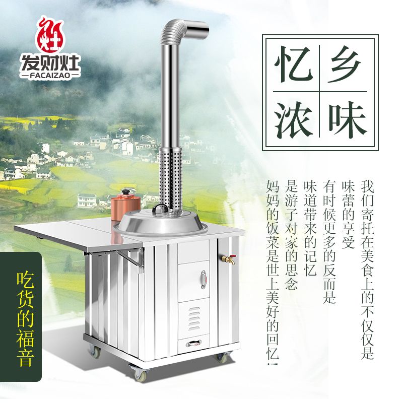 德国进口柴火灶304不锈钢家用烧木柴大锅台农村火炉户外野炊可移