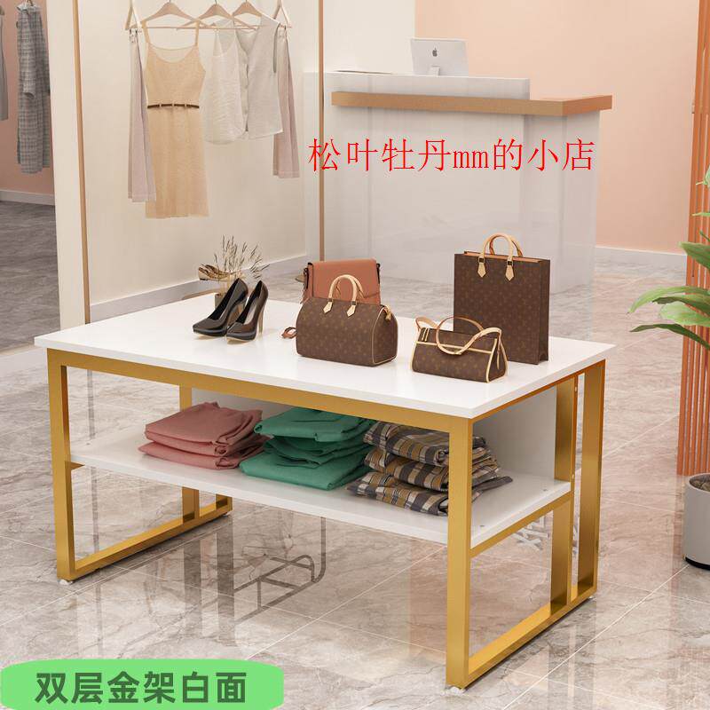 双层圆角花店中央展示台包花桌子操作工作台中岛橱窗流水台花厂家