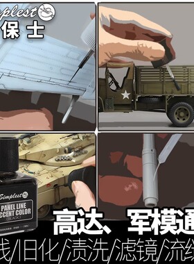 Simplest圣保士高达军事旧化液效果渍洗液渗线液JS003-0026