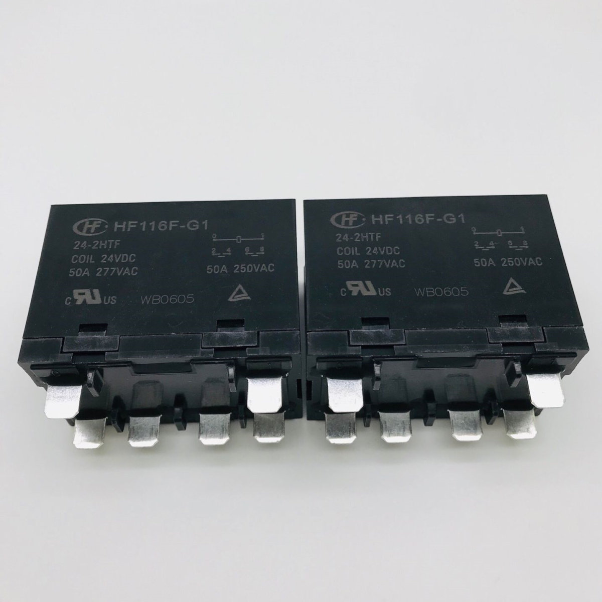 HF116F-G1-24-2HTF 24VDC两组常开6脚50A277VAC宏发太阳能继电器