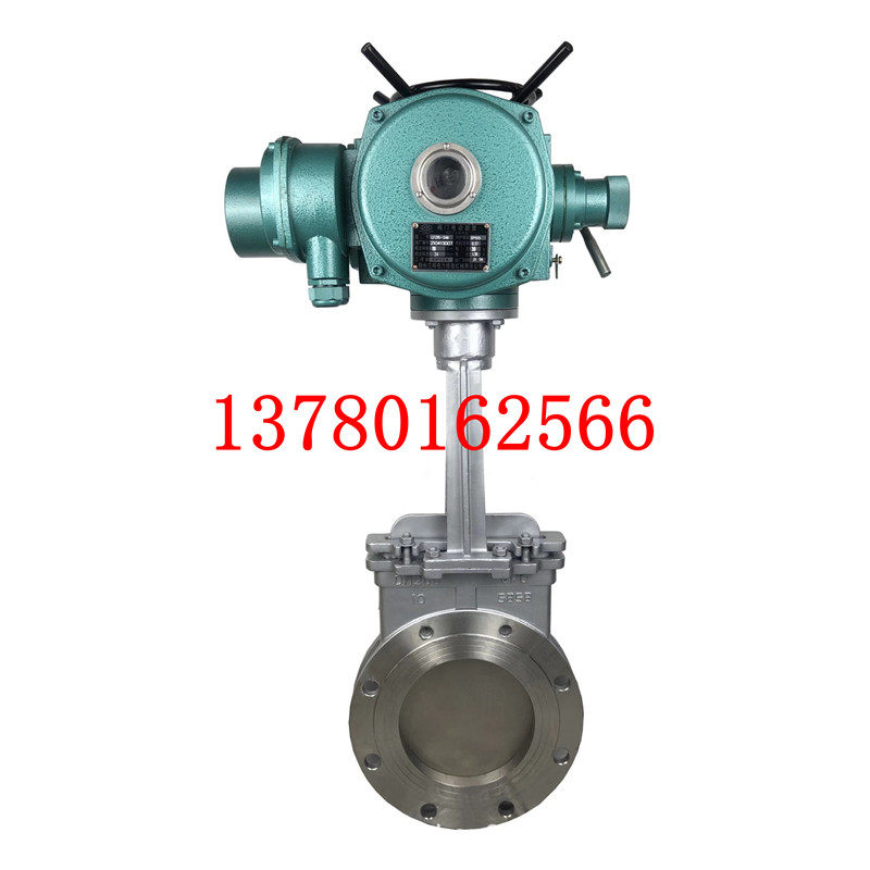 电动刀型闸阀PZ973H污泥纸浆排泥石墨煤粉卸灰物料耐磨浆液插板阀