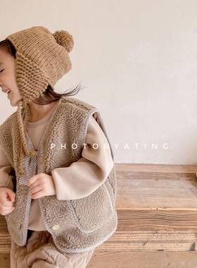 2023童装秋冬装新款 儿童韩版羊羔绒加厚马甲女童冬装 21802