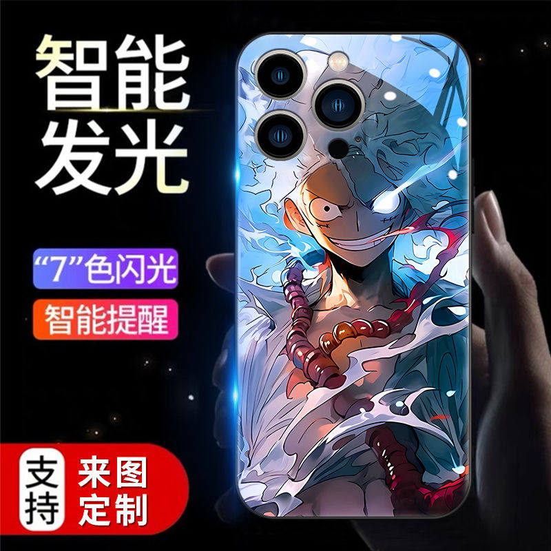 海贼王小米civi3手机壳路飞civi2来电闪发光mix4动漫mix3索隆civi1s抖音同款mix2s潮牌civi3高级感小米防摔套