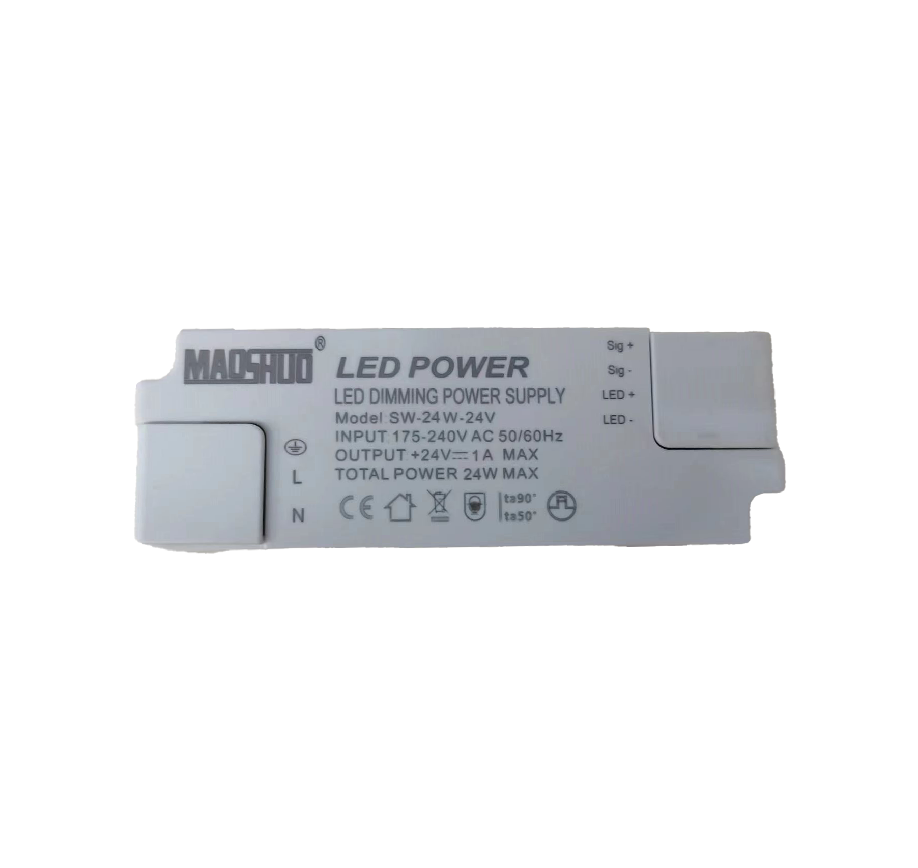 maoshuo茂硕led电源0-10V可控硅调光电源MS24R-24/SW-24W-24V 12V