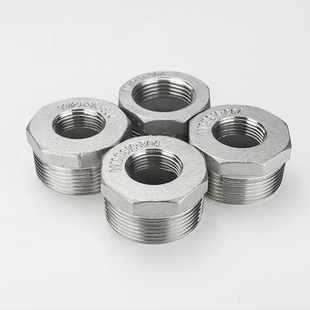 补芯不锈钢补芯SUS304NPT美制60度锥螺纹卜申内外丝变径1寸5转2分
