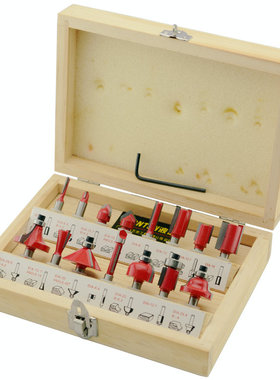 波盾 15PC木工铣刀套装 15支装 锣刀组合 木工刀具 木工雕刻刀