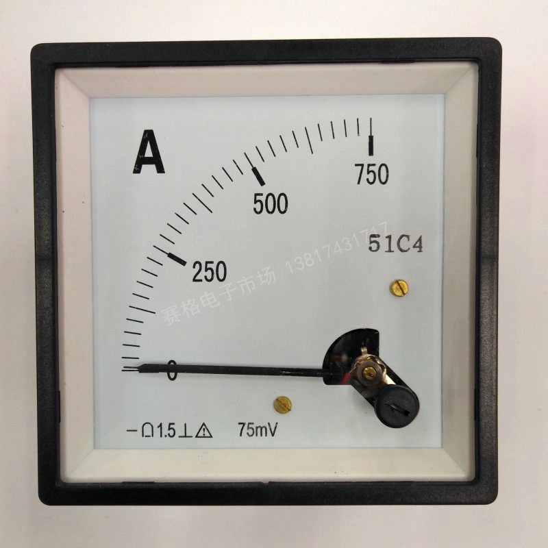 51C4 750A/75MV 直流电流表 老款型号 100A 500A 300A指针DC表头