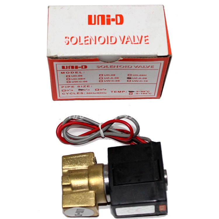 UNI-D电磁阀UZ-A-08气阀UZ-A-06水阀AC220V DC24V 0-1.0MPa 1/4牙