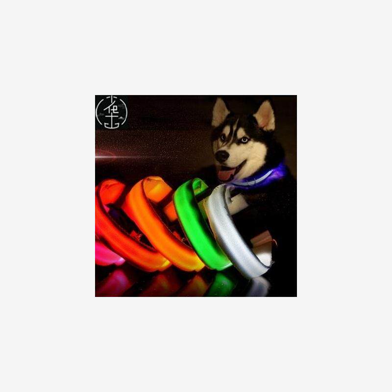 Nylon LED Dog Night Safety Pet Collar Flashing Light Up Pend