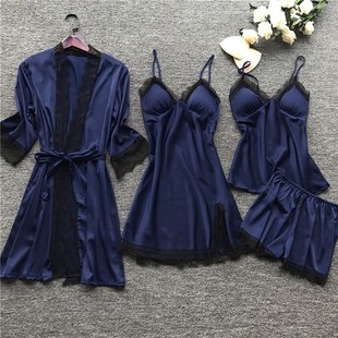 Sling pajamas women's home wear night gown with chest pad睡