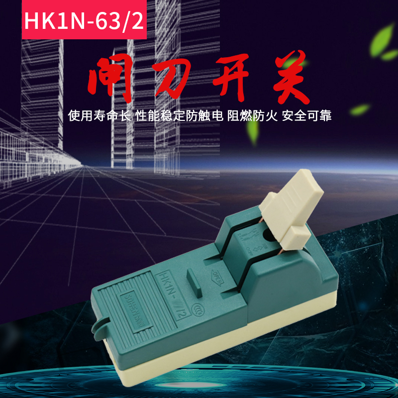 单相两相63A家用闸刀开关220V隔离开关带保险丝2P单投开启式闸刀