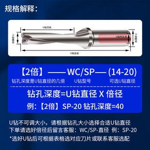 OZO暴力钻U钻WC快速钻SP单刃u钻刀杆喷水非标小数点加长深孔钻头