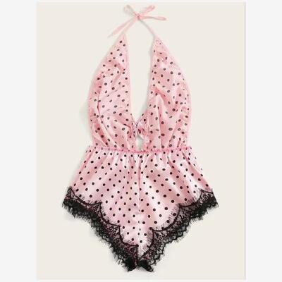 Underwear, black dots, one-piece, backless sexy lingerie2021