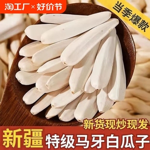 新疆特产马牙白瓜子新货狼牙月牙牙签生白皮葵花籽特级原味