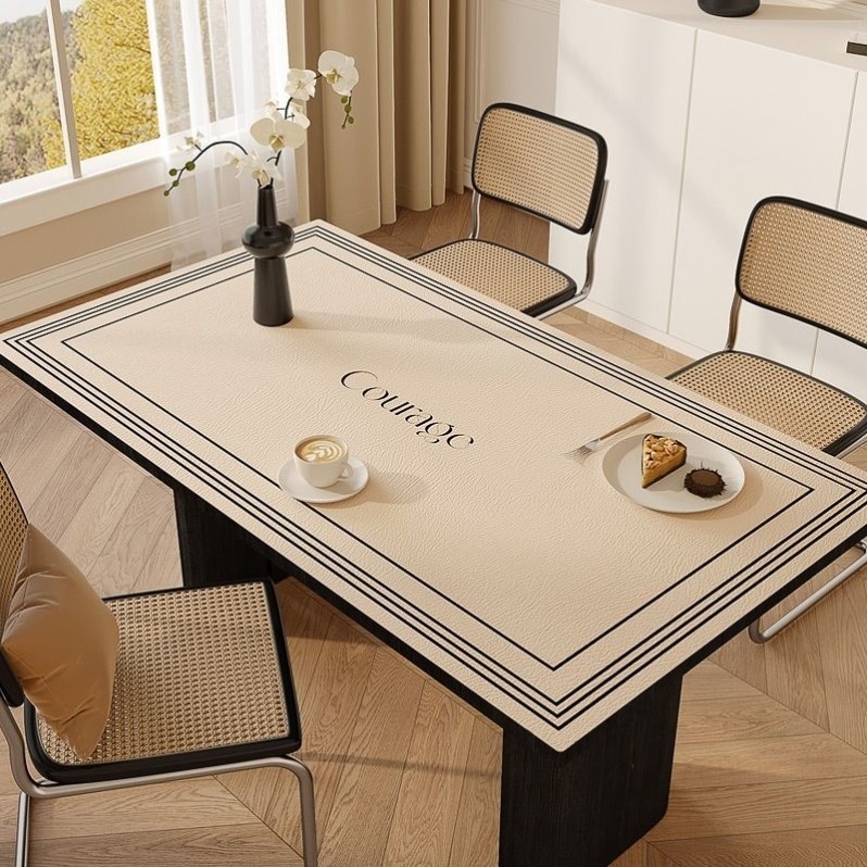 奶油风桌垫防水防油耐脏桌布可擦免洗皮革茶几桌面垫子防烫隔热,3C数码配件,USB多功能数码宝,淘宝优惠券,粉丝福利购,淘宝优惠卷