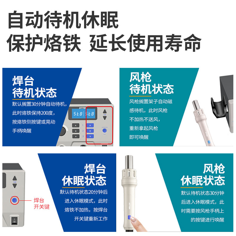 安泰信热风枪焊台二合一恒温烙铁ST-8602D/AT8586/AT8502D/ST8865