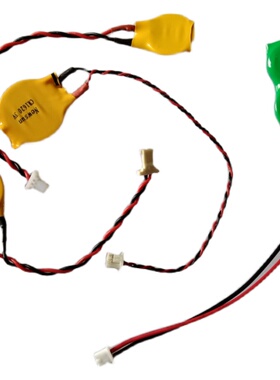 电脑主板电池CR2032适用联想IBM华硕笔记本带线两针保存COMS时间