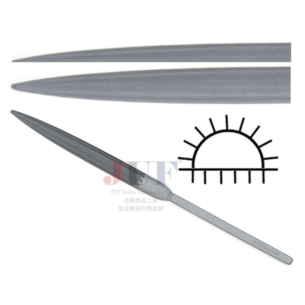 瑞士进口 Glardon Vallorbe鱼牌白柄半圆卜锉 执模整形金工锉刀