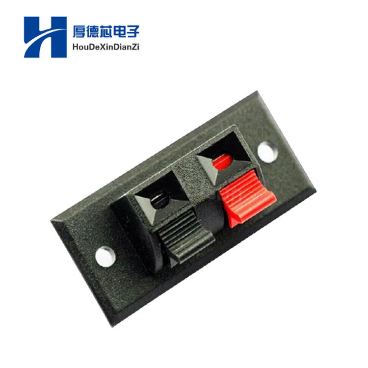 小2路扬声器接线端子45*21mm立体声音箱接线板推式释放连接器模块