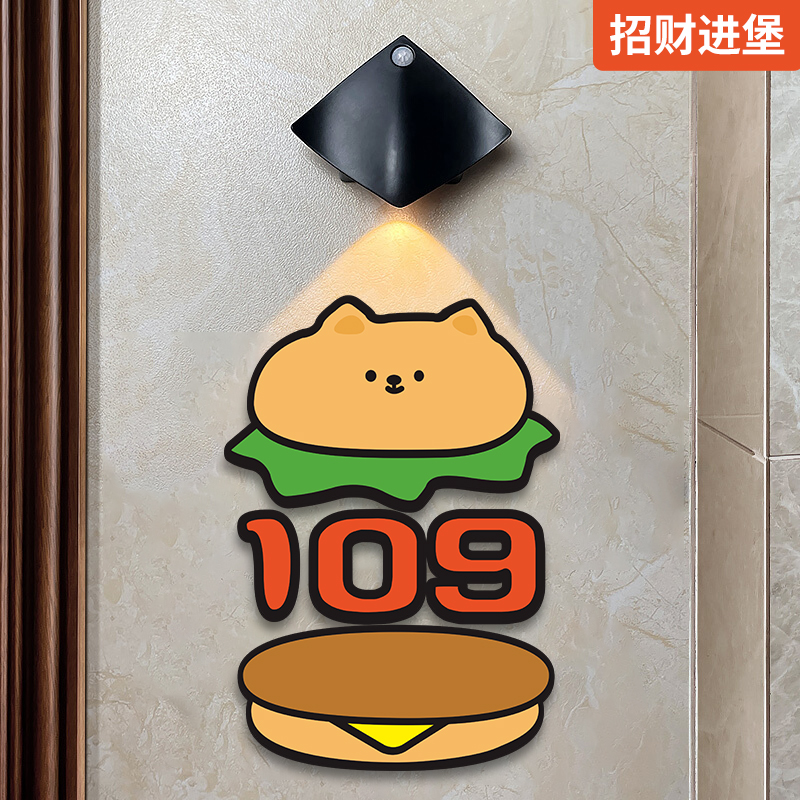 2024年新款门牌号高级感轻奢创意卡通家庭入户门口装饰新家防盗门