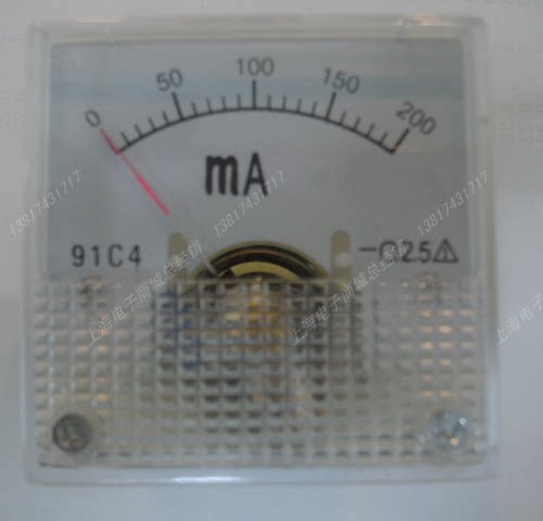91C4  200mA  直流指针式电流表 面板表 直流电流表 直流豪安表