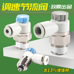 06SA气缸速度控制 气动节流阀AS1201F气管接头调速2201F