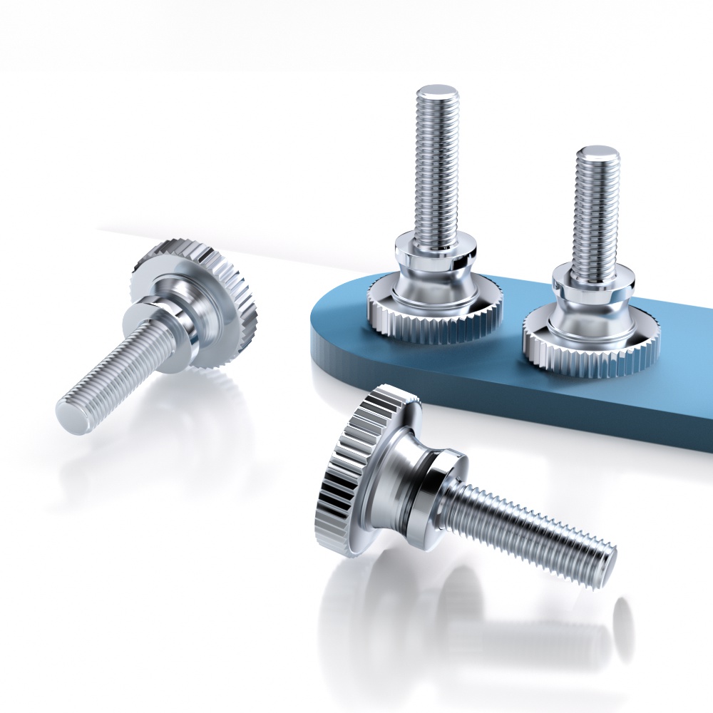 高头滚花手拧螺丝台阶双