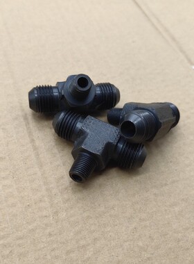 三通中间Zg1/8-两端M16*1.5凸口D型扩口油管高压铁接头011616