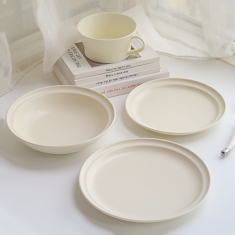 岩井成器初雪哑光白色碗