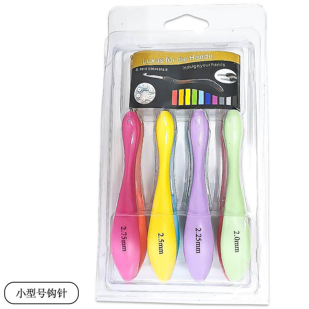 뜨개질 도구 스웨터 바늘 대형 곡선 핸들 소프트 핸들 알루미늄 크로 셰 뜨개질 후크 8 개 세트 PVC 블리스 터 포장