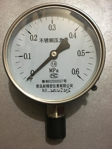 YTF100不锈钢压力表真空0.6,1,1.6等mpa青岛新精密仪表有限公司