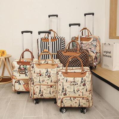 大容量万向轮拉杆包女短