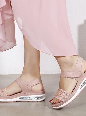 Gas bottom big yards wedge comfortable diamond sandals大码鞋