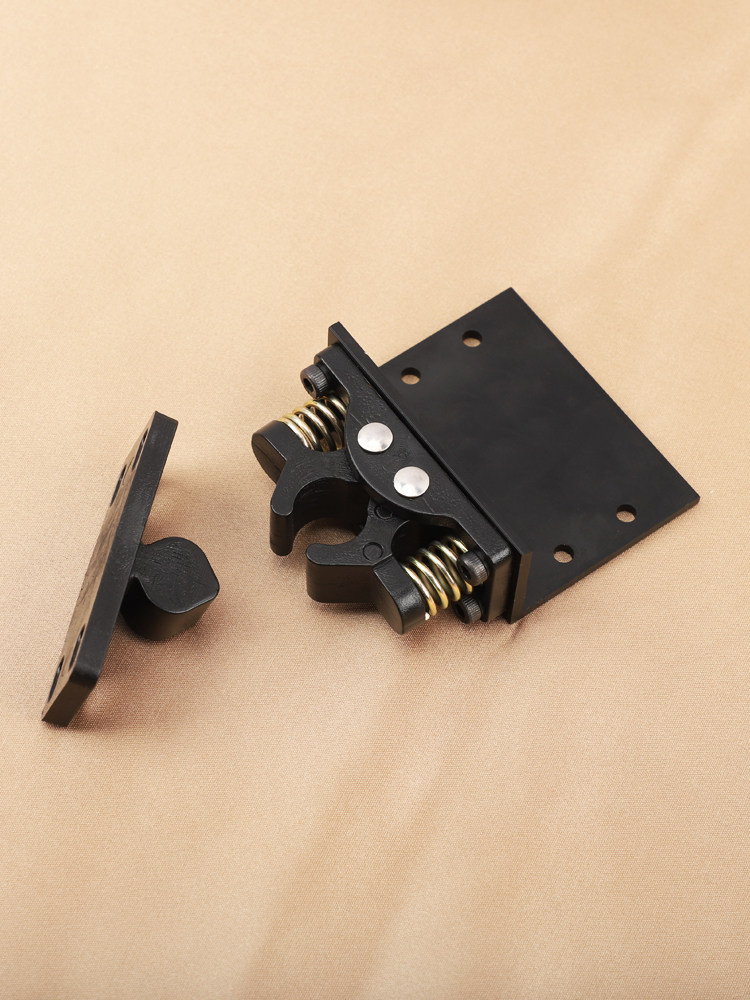 一推即锁双弹簧移动桌面锁扣飘窗桌面锁扣岛台餐桌手动专用锁扣