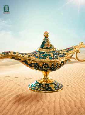 阿拉丁许愿神灯摆件创意工艺装饰品复古欧式宫廷轻奢儿童祝福礼物