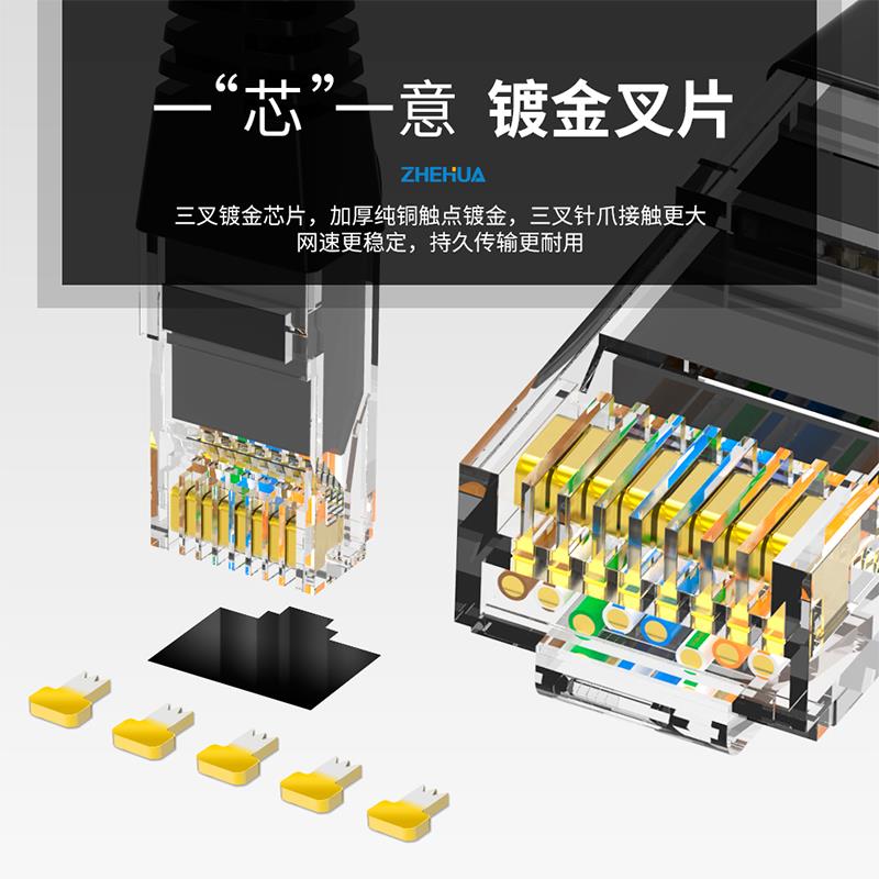 浙华六类无氧铜0.3/0.5/1/1.5/2/3/5/10米网线机制成品网络跳线