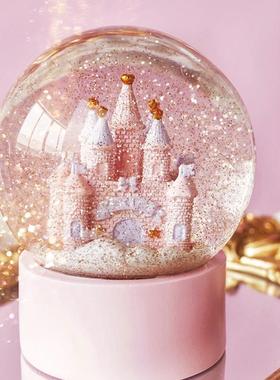 朝暮水晶球城堡玻璃摆件创意浪漫新婚纪念日节日女生闺蜜生日礼物