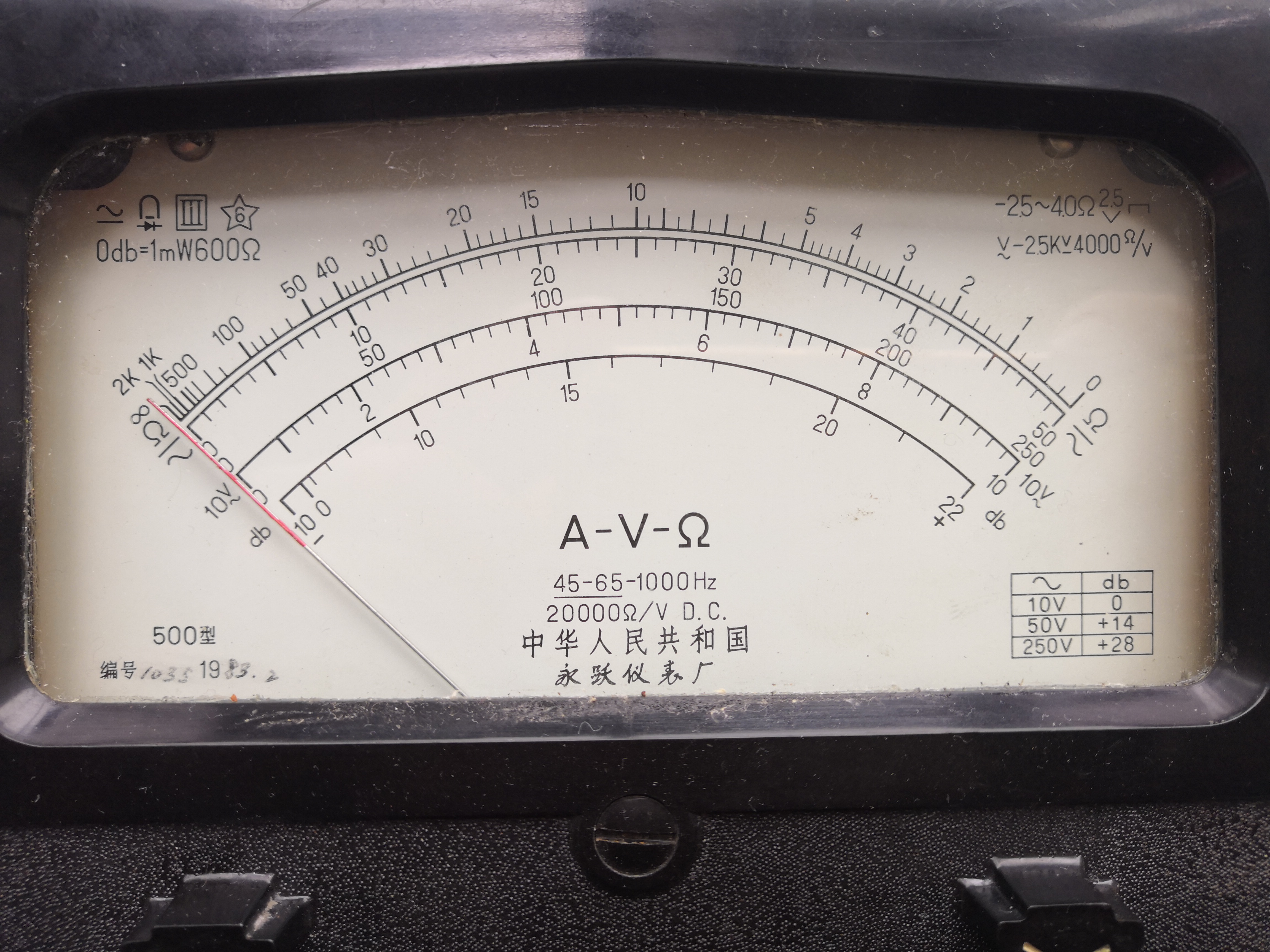 型指针式万用表旧永跃仪