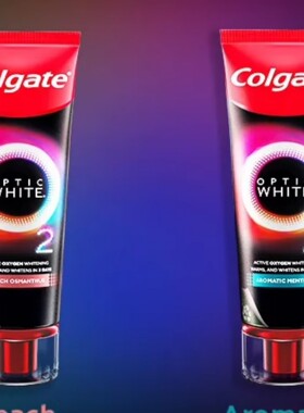 泰国高露洁OPTIC WHITE速感白热感活氧牙膏薄荷/桃子味85克