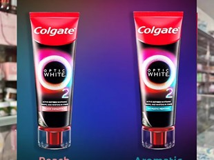 泰国高露洁OPTIC WHITE速感白热感活氧牙膏薄荷/桃子味85克