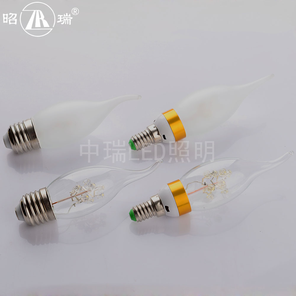 拉尾灯泡蜡烛小螺口尖水