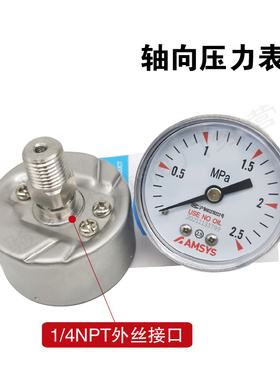 AMFLO敦阳不锈钢压力表G20L G20B G20P 316L不锈钢压力表  25MPA