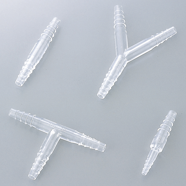 ASONE等径Y型T型三通塑料接头TPX宝塔直通型软管连接器PP异径进口