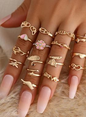 New cartoon ring set women's popular jewelry女士套装关节戒指