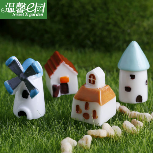 鱼缸造景风车房子苔藓微
