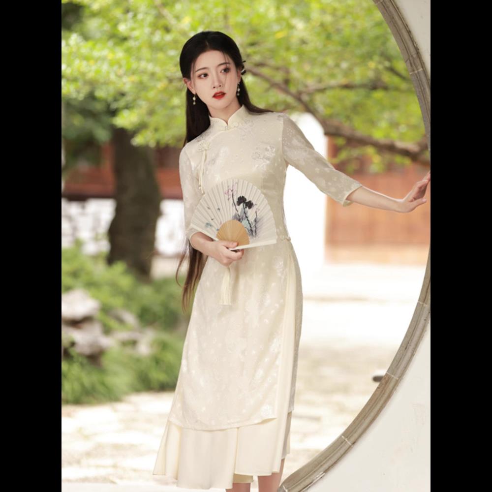 清新淡雅国风改良旗袍春