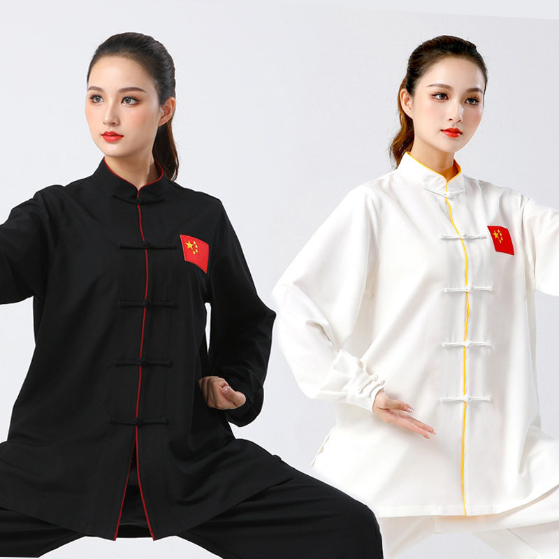 2024款中国红男女同款太极服黑色武术练功比赛演出气功表演