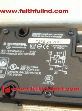 议价Schmersal 101017671 施迈赛安全开关 TZFS24VDC TZFS 24VDC